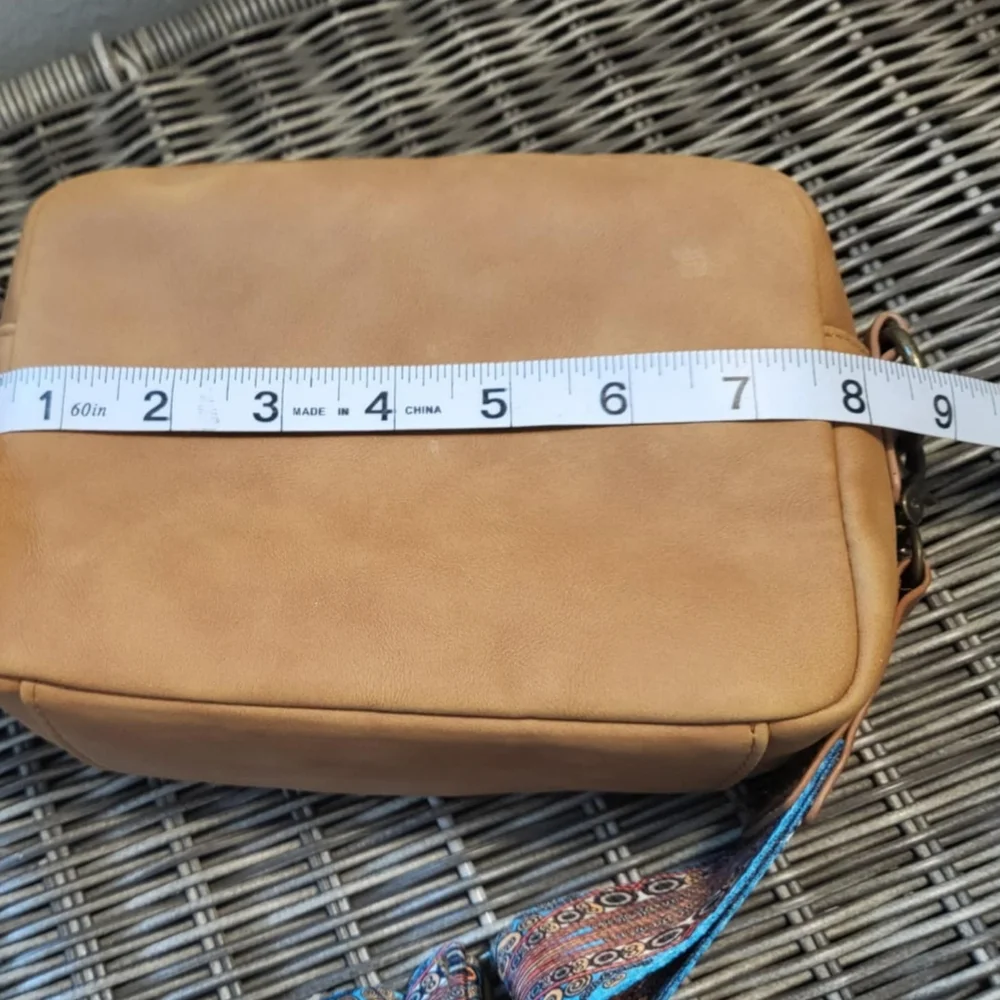 Camera Bag Style Purse Guitar Crossbody Strap Soft Faux Leather Preppy Neutral